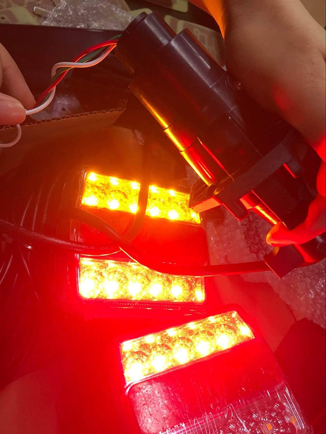 Magnetic LED Trailer Towing Light Kit, 24ft Cable with 7 pin plug, IP68 Waterproof V76867