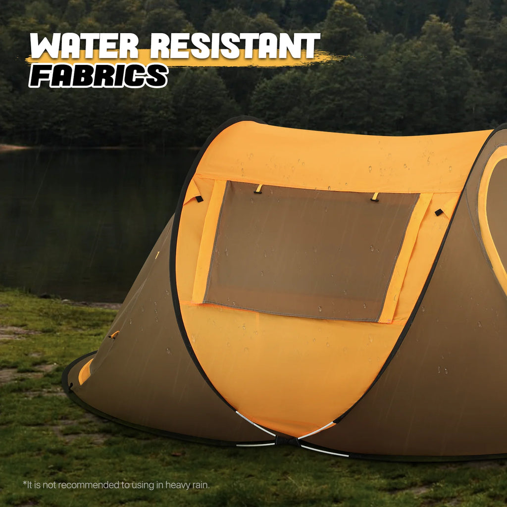 Yellow 3 Person Pop Up Tent with Carry Bag Q472410