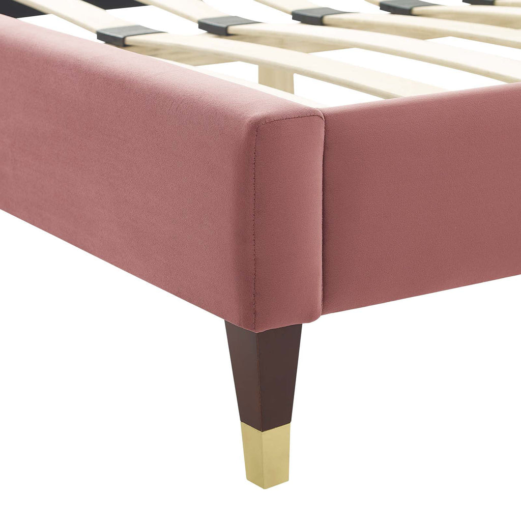 Full Size Velvet Platform Bed Frame K47447