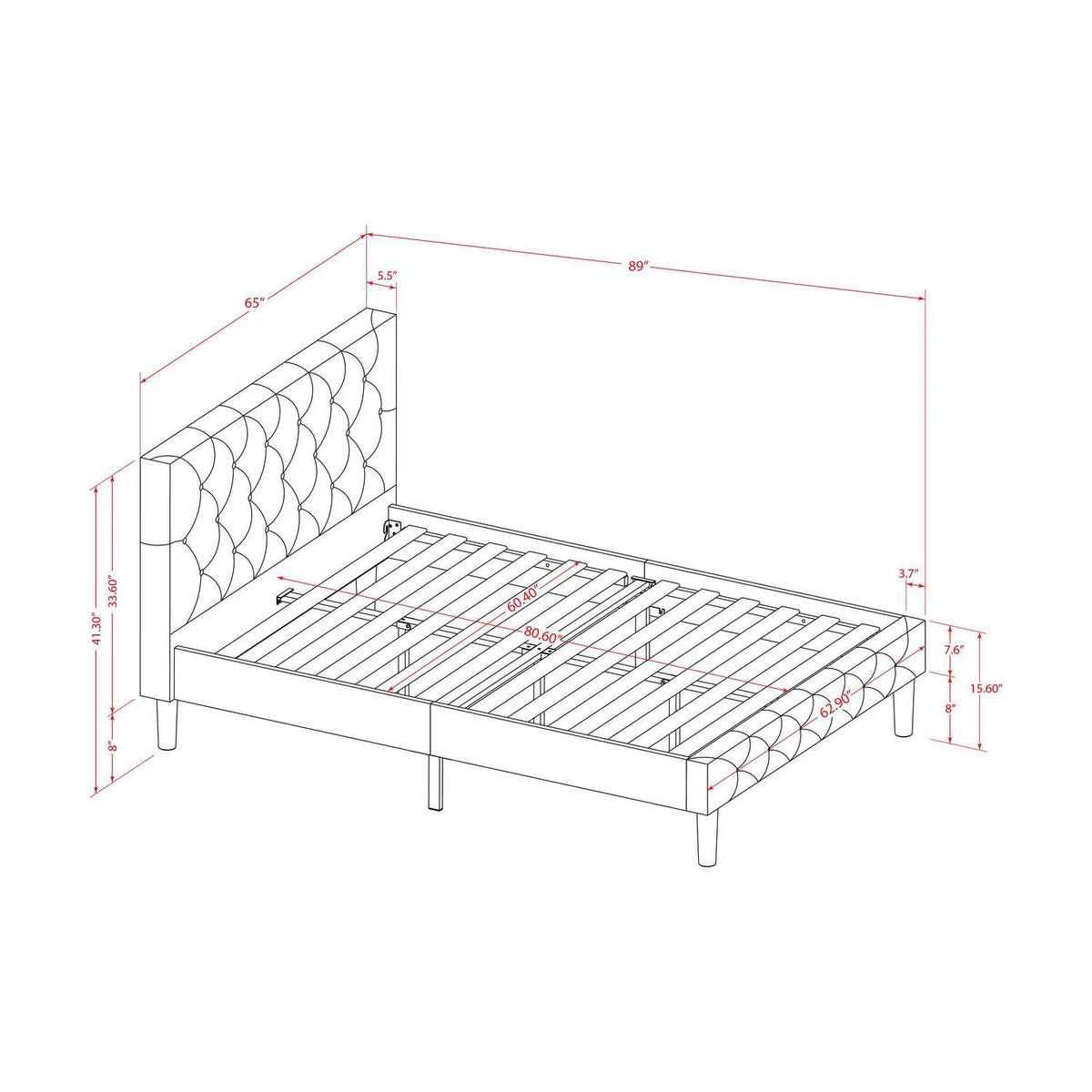 3 Pieces Wood Queen Bedroom Set N392448