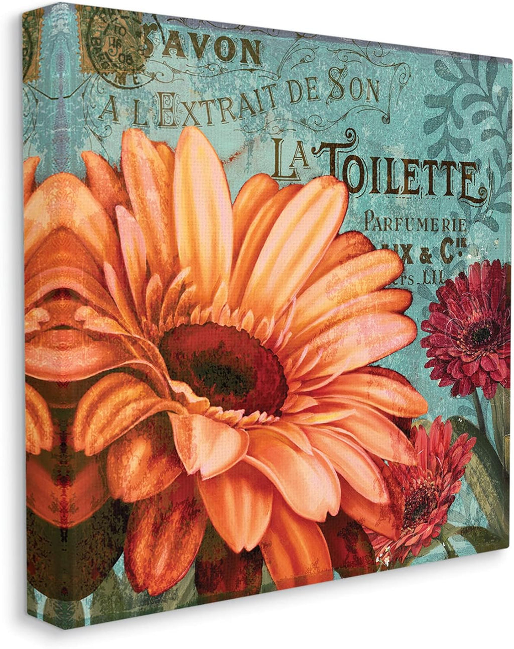 Colorful Daisies Stretched Canvas Wall Art, 17 x 1.5 x 17 T20013