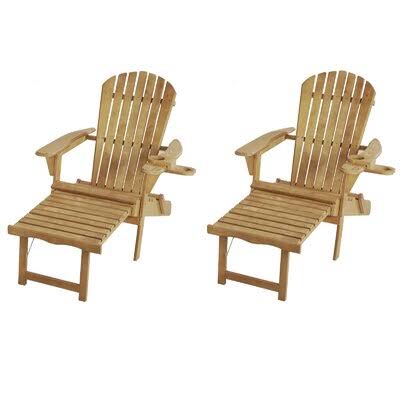 Solid Wood Folding Adirondack Chair with Ottoman P941