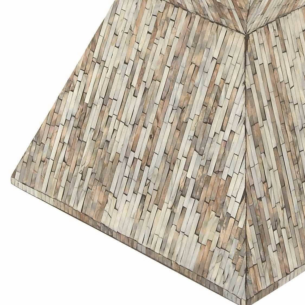Wood Shell Inlay Accent Table L18142