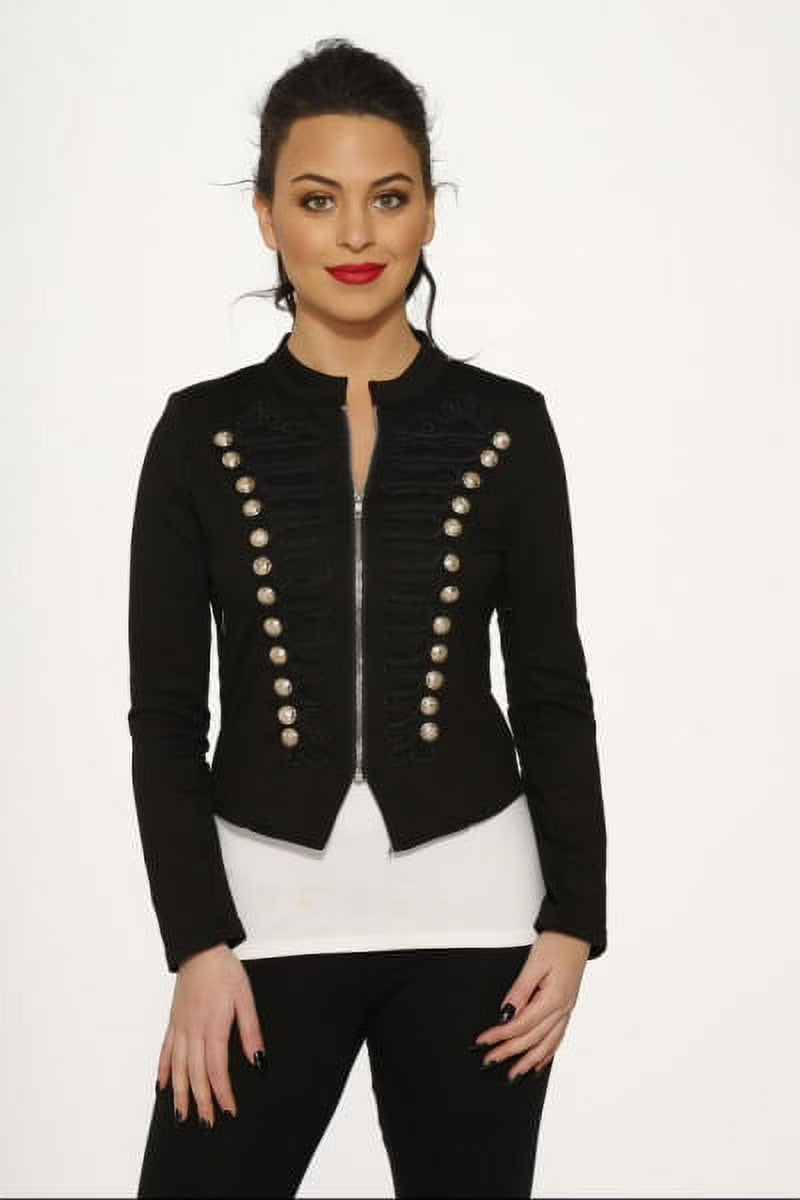 Black Military Jacket P68754