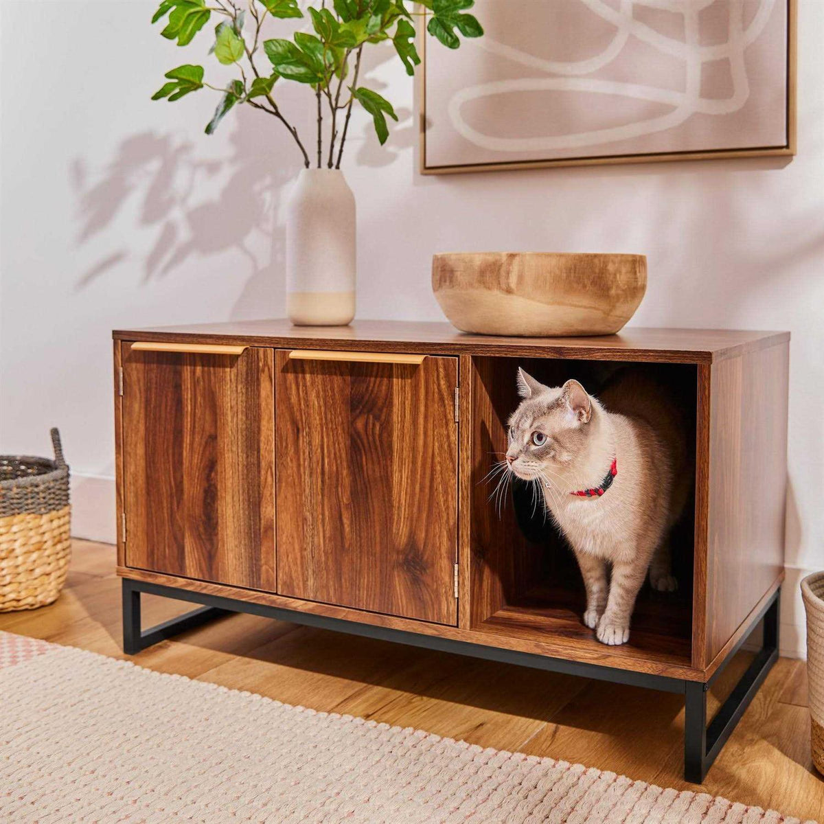 Two Door Bench Cat Litter Box Cover M828269