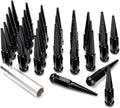 32 pcs 9/16-18 112mm 4.4" Black Conical Wheel Lug Nuts w/Key H27291