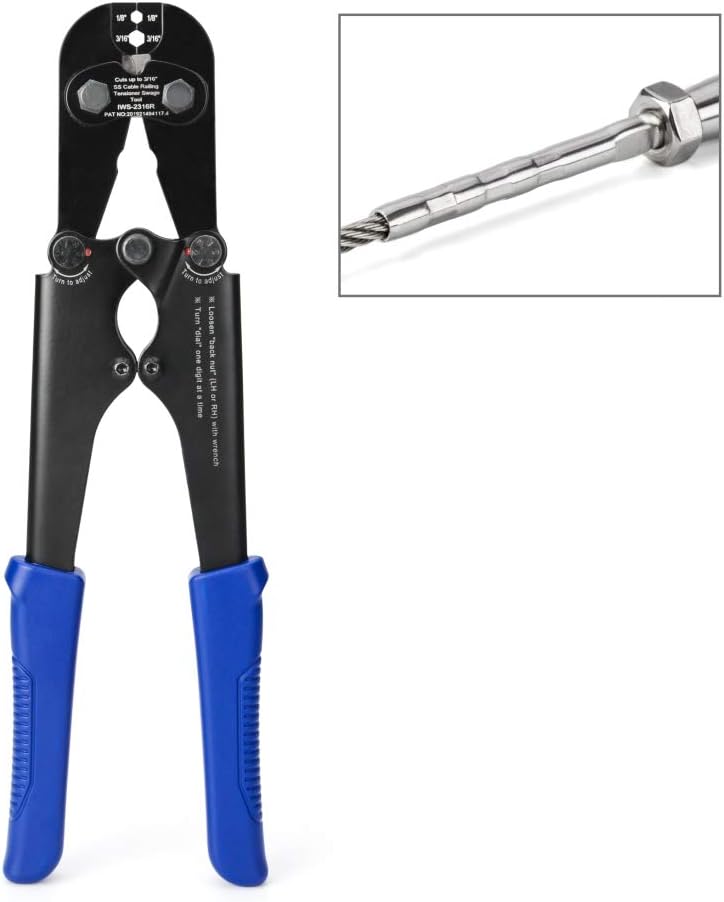 Heavy Duty Cable Railing Swage Tool for 1/8 to 3/16 inch Stainless Steel Wire Rope J689
