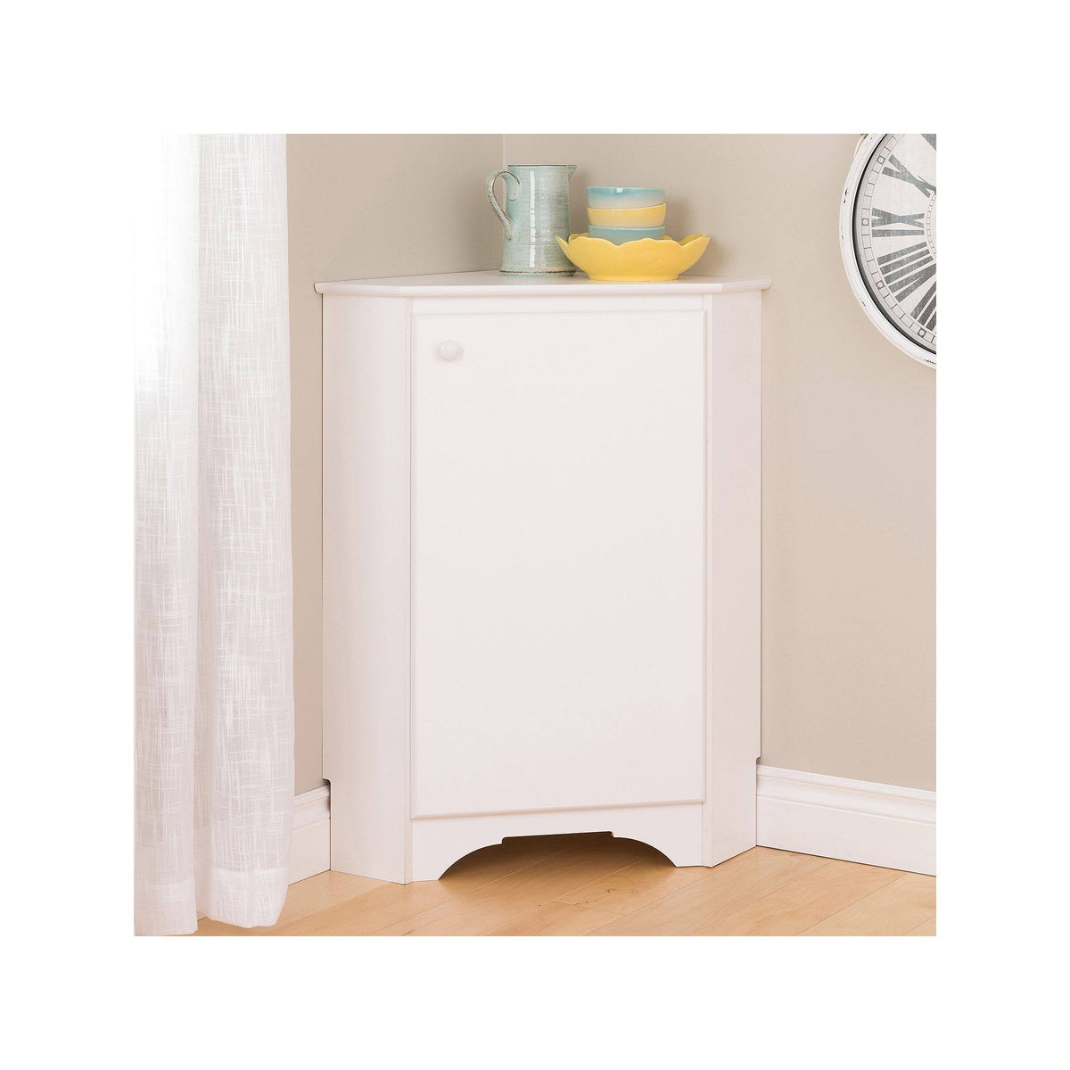 White Corner Storage Cabinet W544