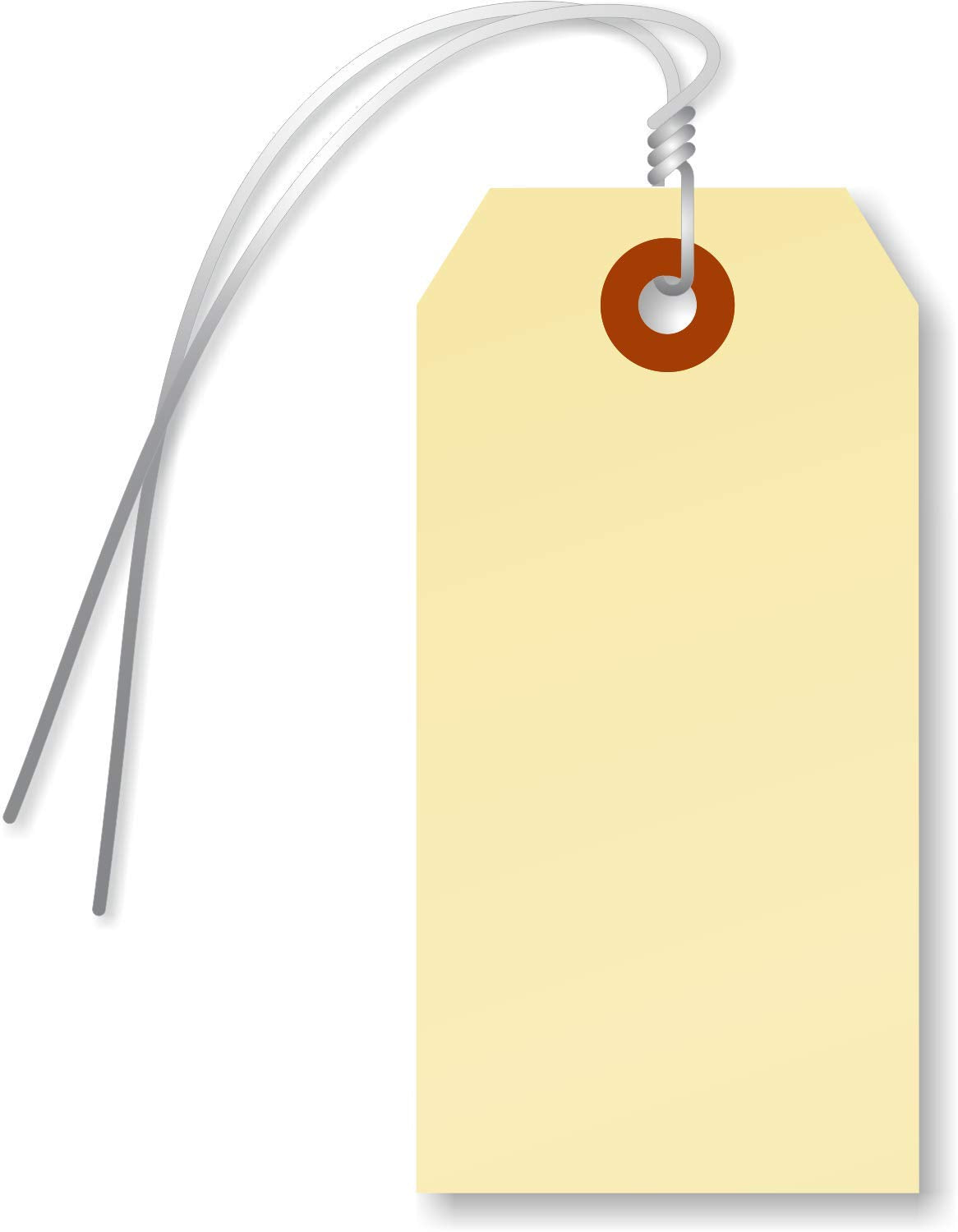 Blank Manila Shipping Tags with Wire, Size #3, 13pt Cardstock, 3 3/4 x 1 7/8, Pack of 1000 B67062