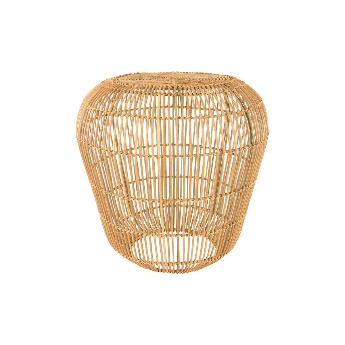 Handwoven Rattan Accent Table with Metal Frame F921