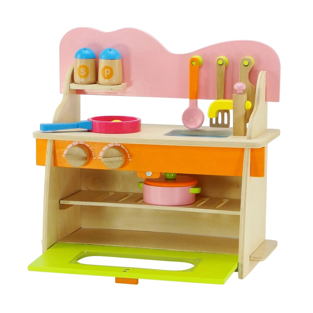 14.5 inch Doll Kitchen Set with Baking Oven, Stove, Sink and Cookware Accessories R4158