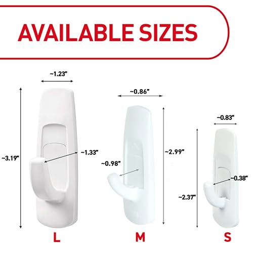 Large Utility Hooks, 7 Hooks, 12 Strips P819