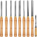 8 Pcs HSS Steel Wood Lathe Chisel Set with Wooden Storage Case U937986