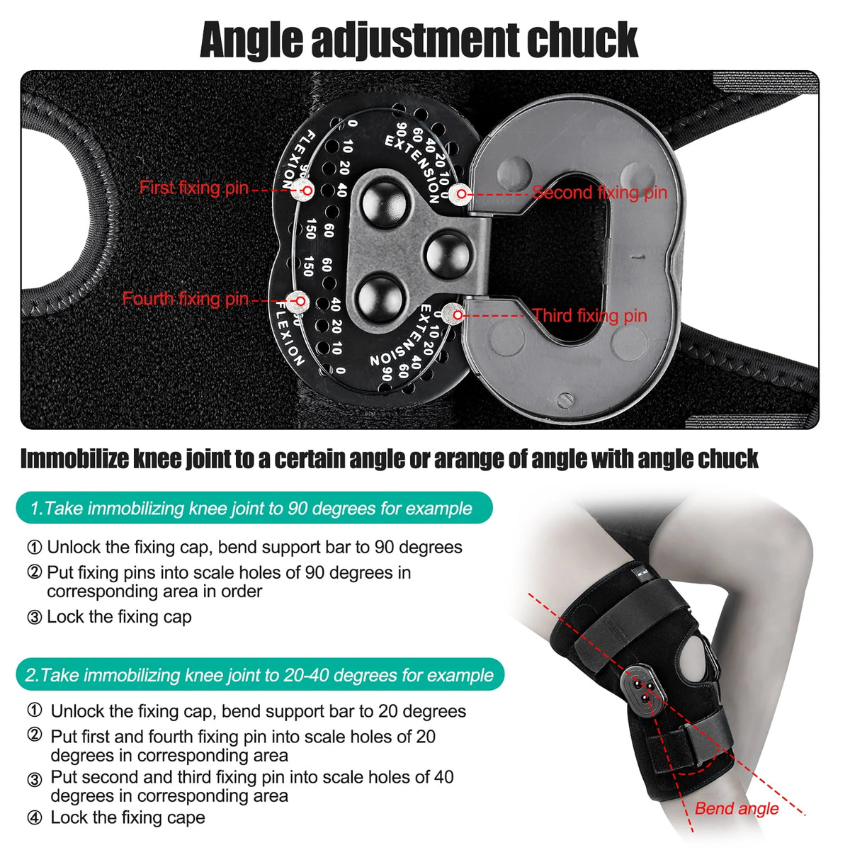 Hinged Knee Brace with Side Stabilizers G158