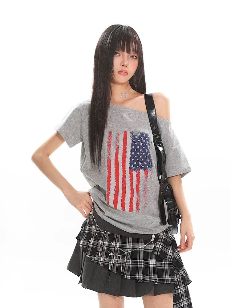 Checked Irregular Skirt J6274