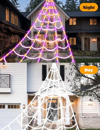 250 LEDs Outdoor Halloween Decor Lights with 4Ft Light-up Spider E9779