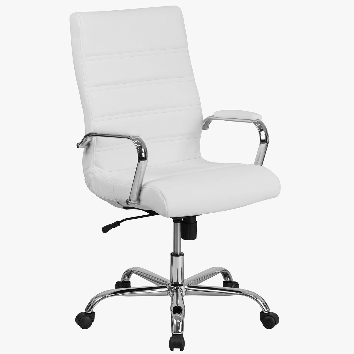 White Leather Adjustable Swivel Office Chair M558