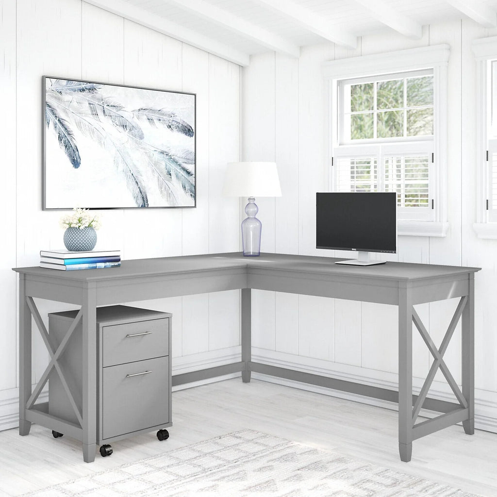 L Shaped Desk with 2 Drawer Mobile File Cabinet O59982