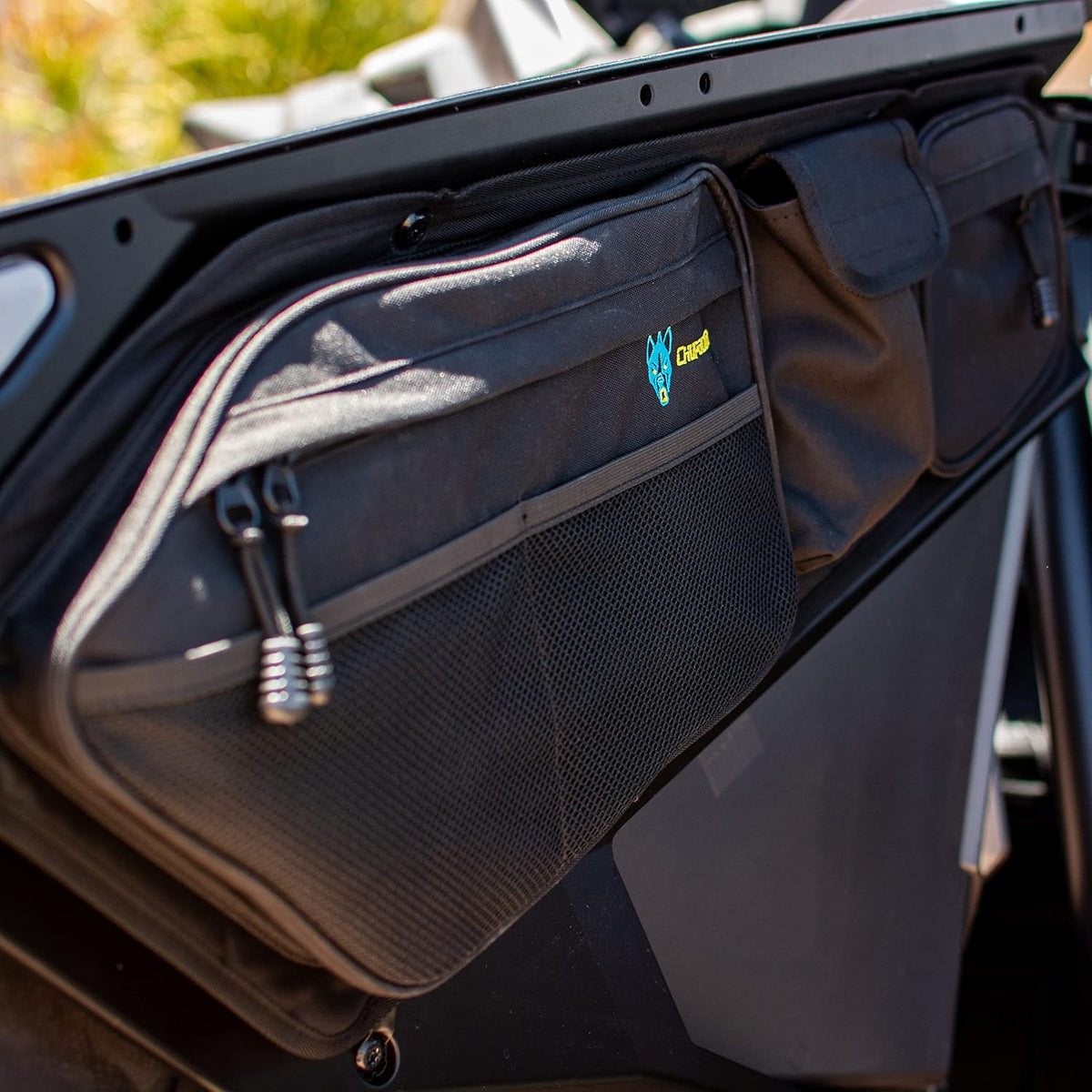 Front Left and Front Right Door Bags with Removable Knee Cushion V850