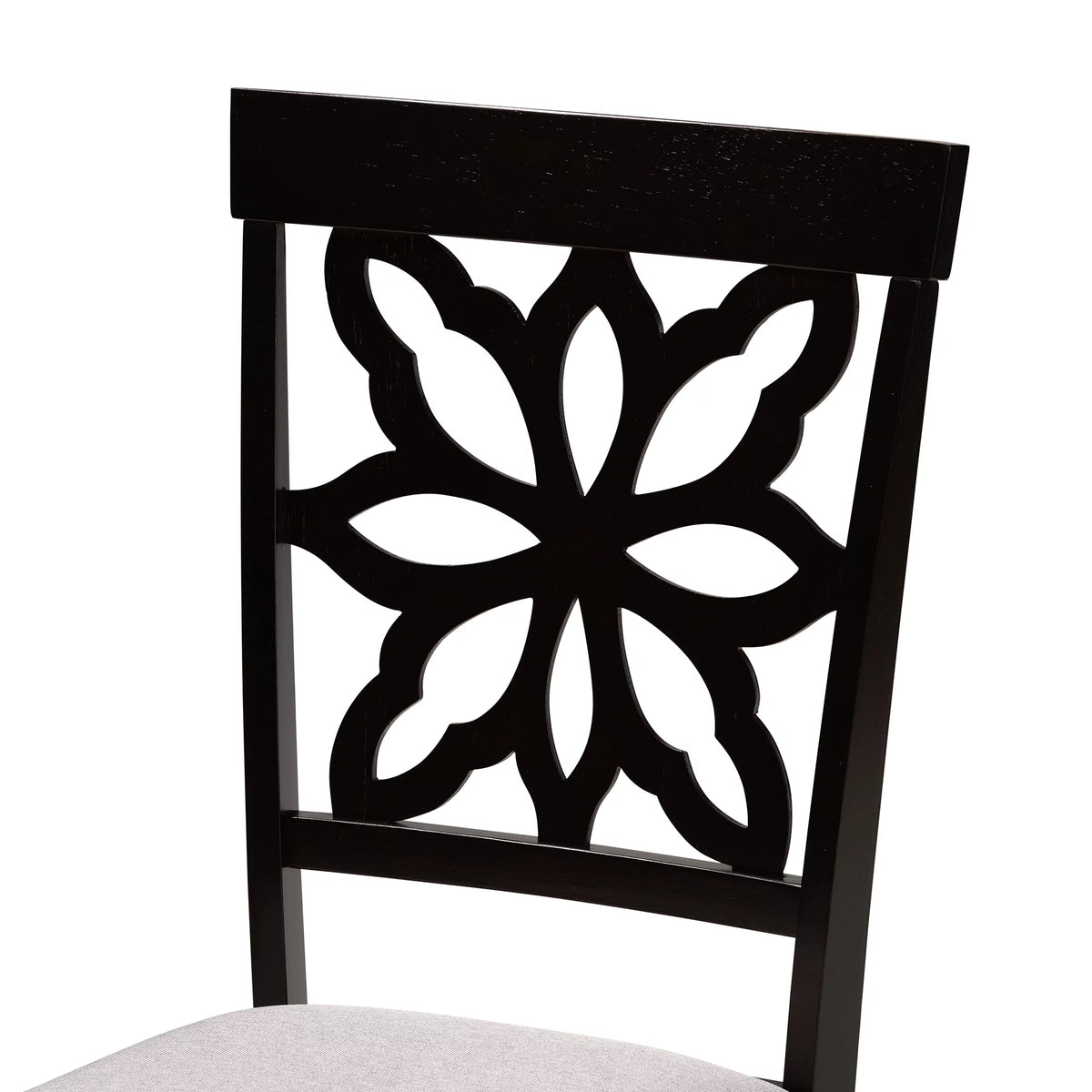 Grey Fabric Upholstered Dark Brown Wood 7-Piece Dining Set G790