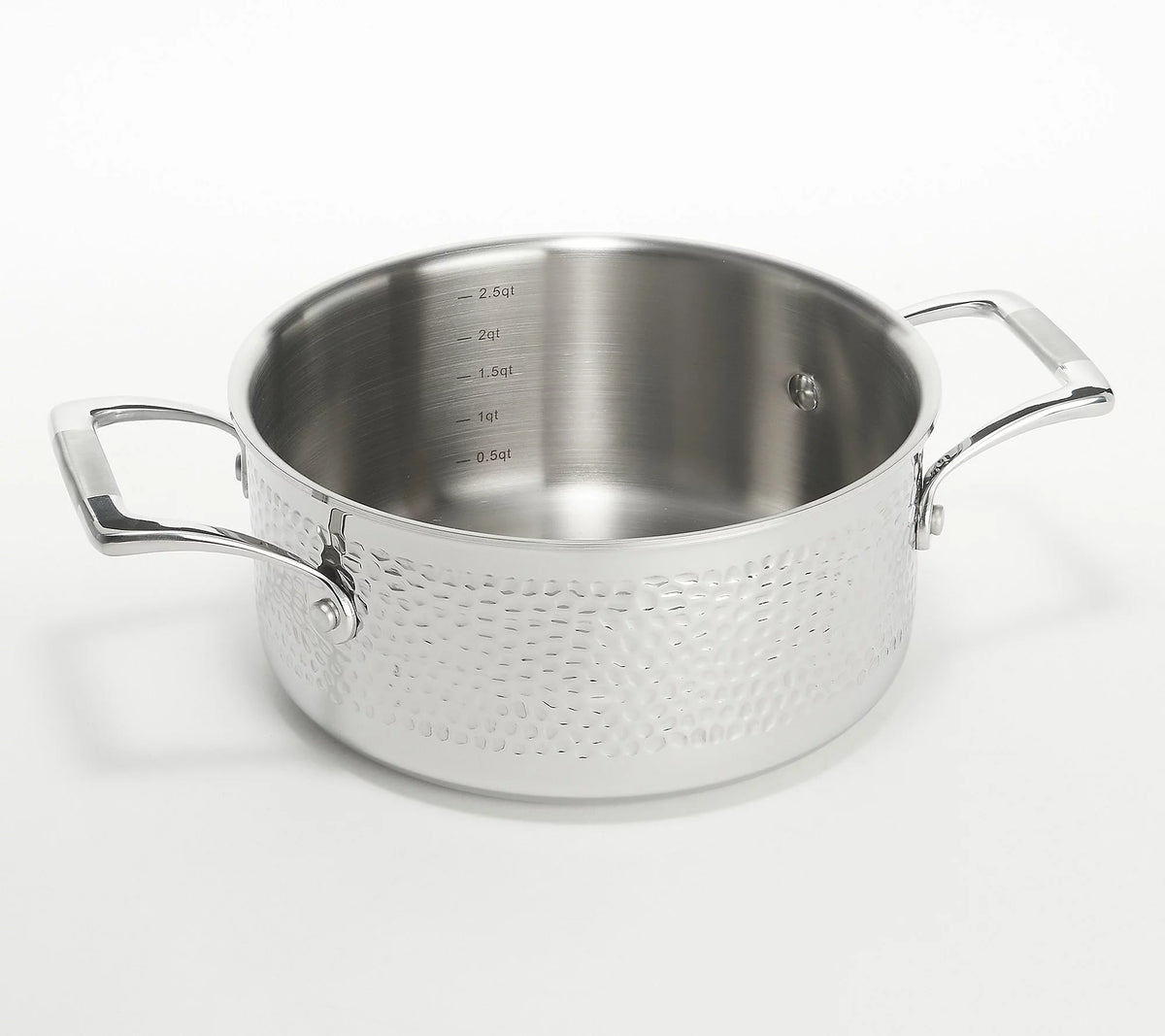 6-Pc Tri-Ply Hammered Stainless Steel Cookware Set P851026