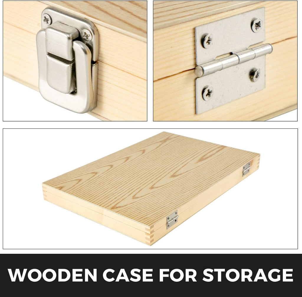 8 Pcs HSS Steel Wood Lathe Chisel Set with Wooden Storage Case U937986