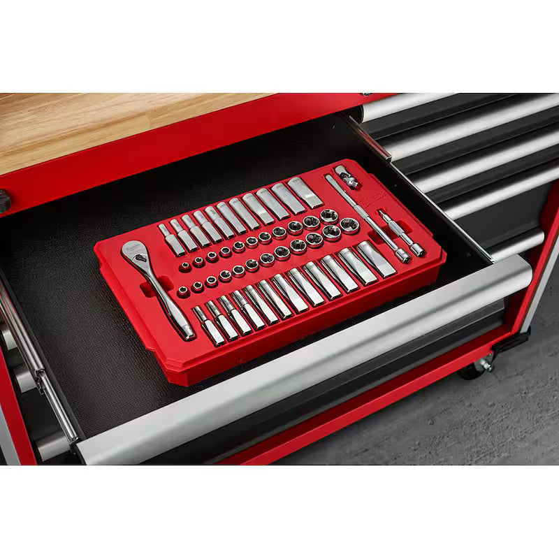 1/4 in. Drive SAE/Metric Ratchet and Socket Mechanics Tool Set (50-Piece) Z688