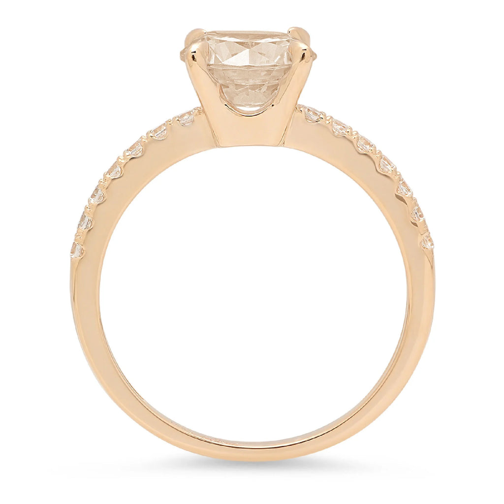 Champagne Simulated Diamond 18k Yellow Gold Ring O9467
