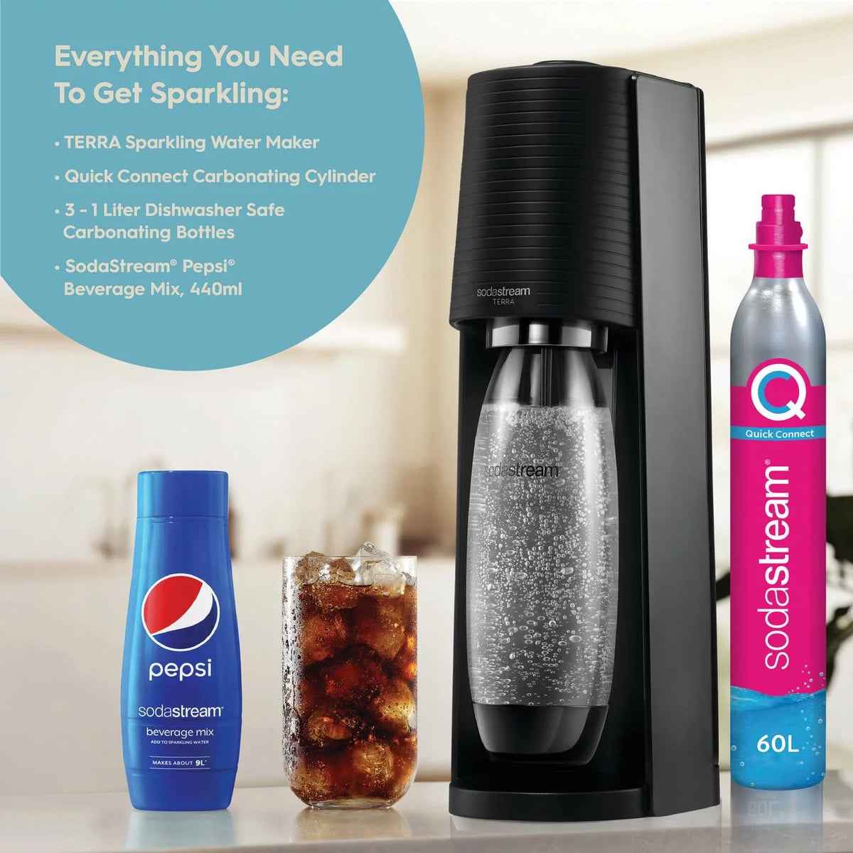 Black Sparkling Water Maker B9044
