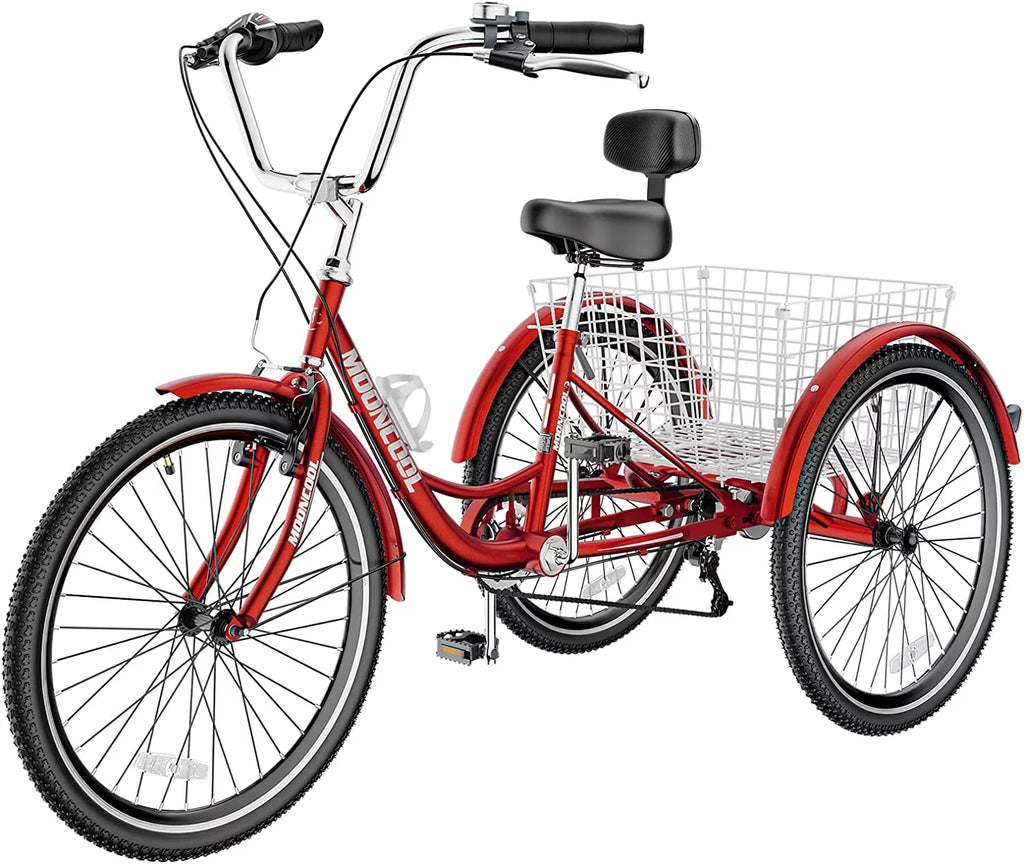 Adult Tricycles 3 Wheel 7 Speed Trikes with Basket M299