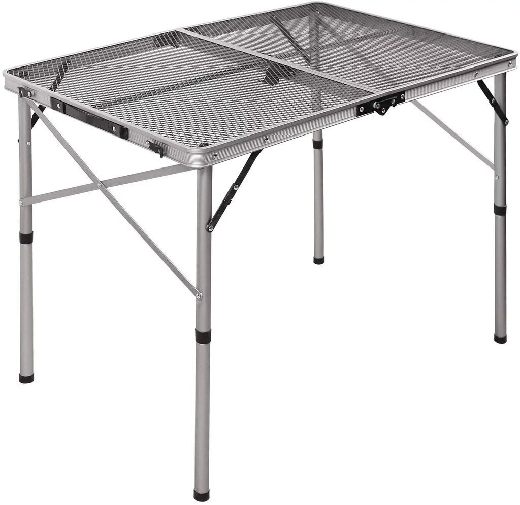 Folding Portable Aluminum Grill Table with Adjustable Height Legs V812553