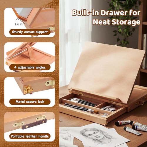 29 Pcs Acrylic Paint Set with Tabletop Easel F833982
