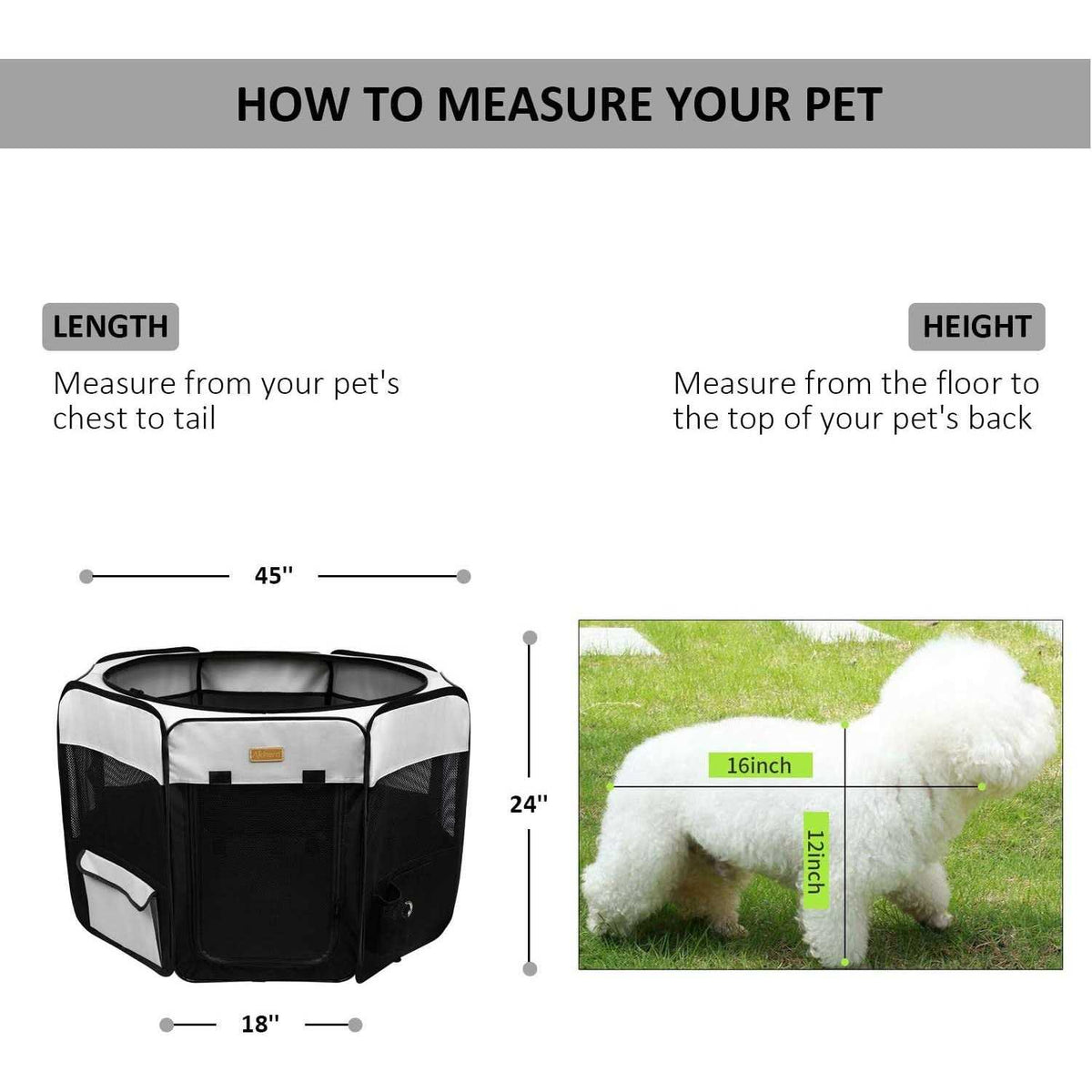 Dog Playpen Portable Pet Play Pen V9955
