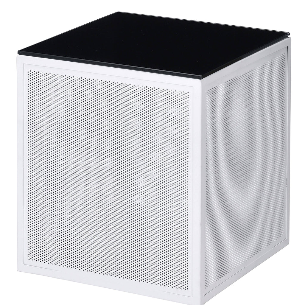 White Glass Top Side Table B42547
