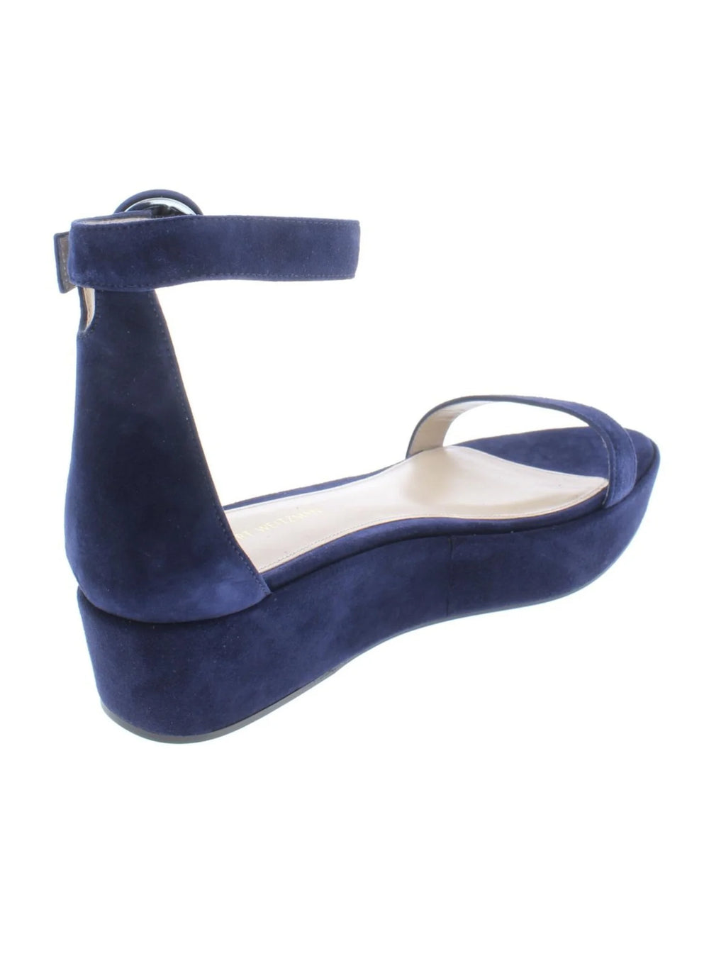 French Navy Cutout Ankle Strap Open Toe Suede Dress Sandals Q107