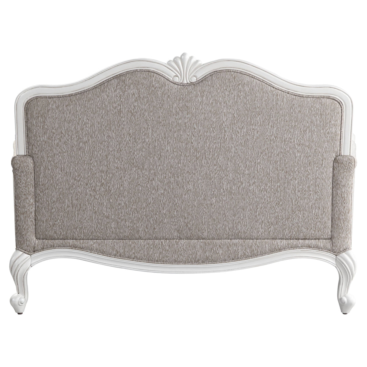 Beige and White Loveseat with 3 Pillows Z643238