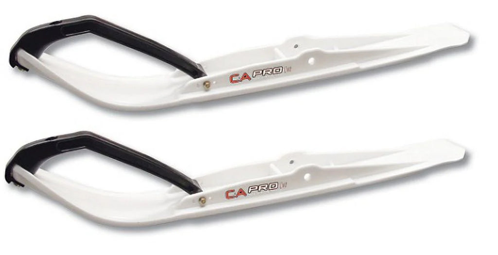 White Razor Snowmobile Skis with 10" Round Bars Complete Kit J960384
