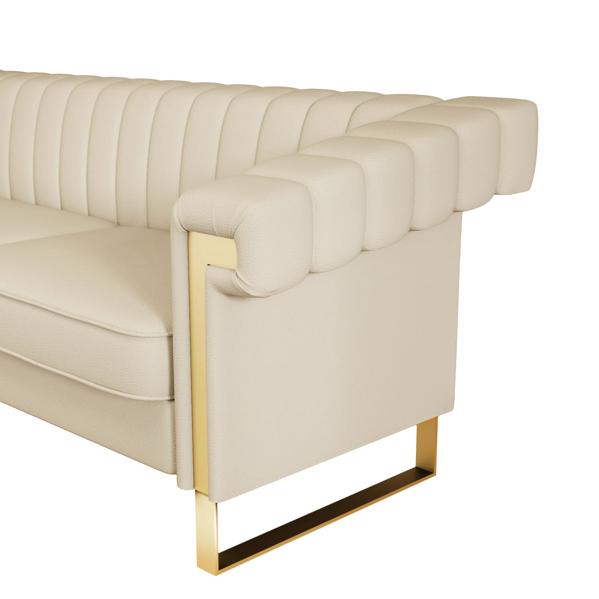 3 Seater Faux Leather Sofa with Removable Cushions I7731