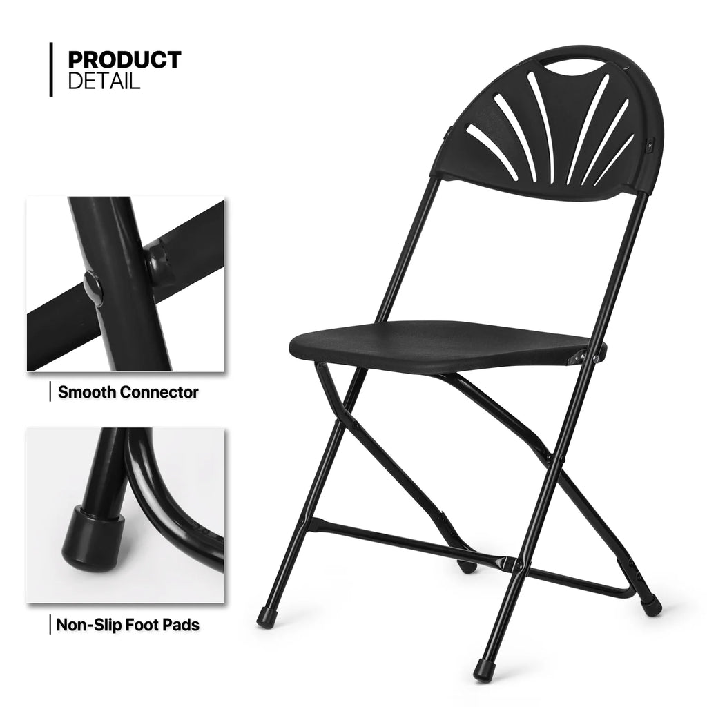 11 Pieces White Folding Plastic Table and Chair Set U27536