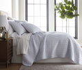 Blue Reversible Cotton Quilt Set with Two Pillow Shams K5636