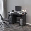 Solid Wood Computer Desk with Storage Shelves and File Cabinet X6496