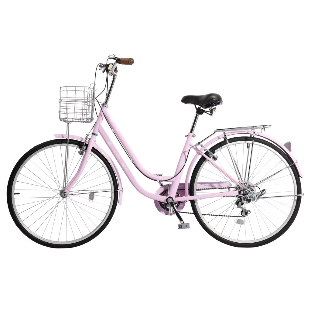 Pink 26in 7 Speed City Bike T900