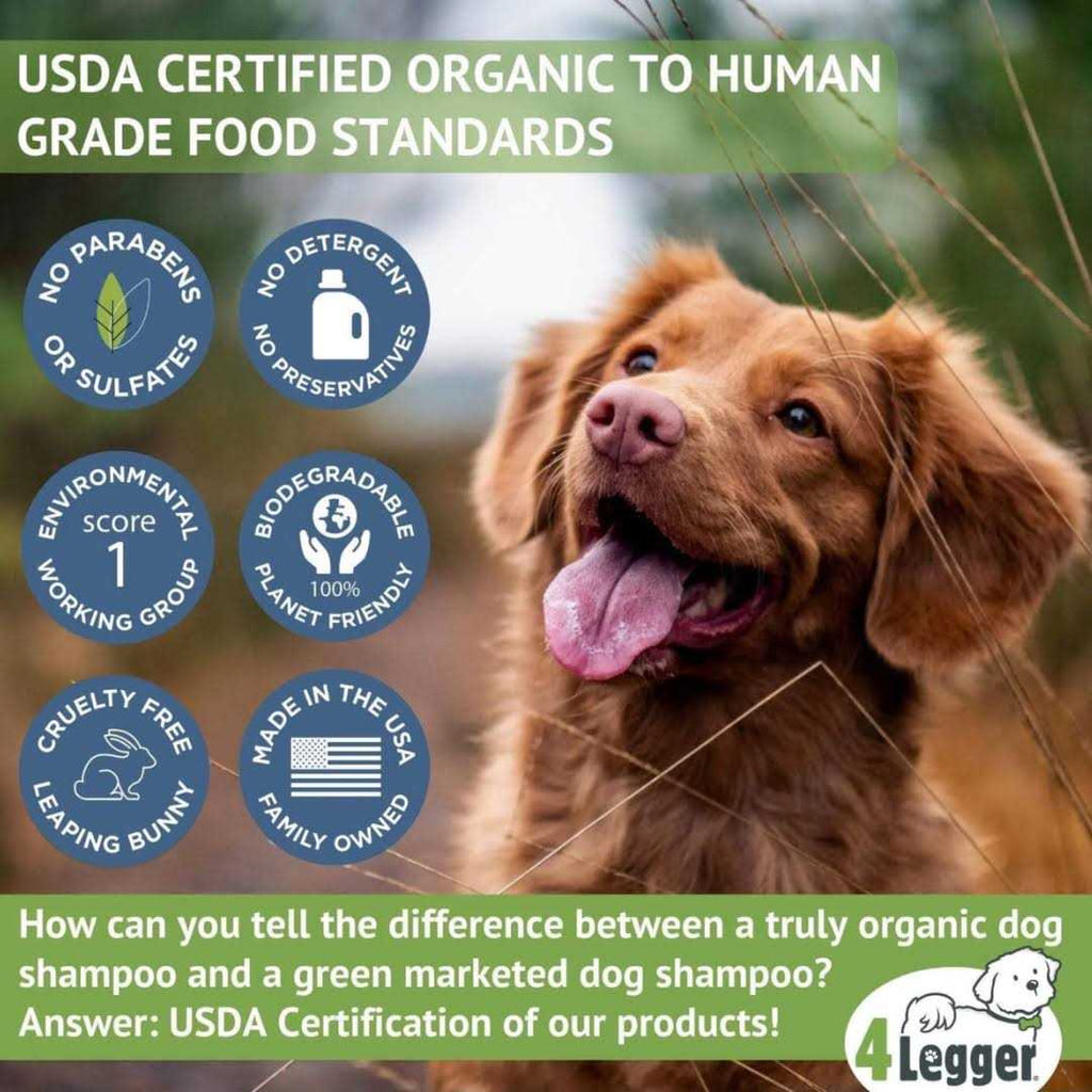 Certified Organic Hypoallergenic Dog Shampoo with Aloe and Lemongrass V3051
