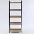 Brown Wood Metal Frame 5-Shelf Bookcase P93135