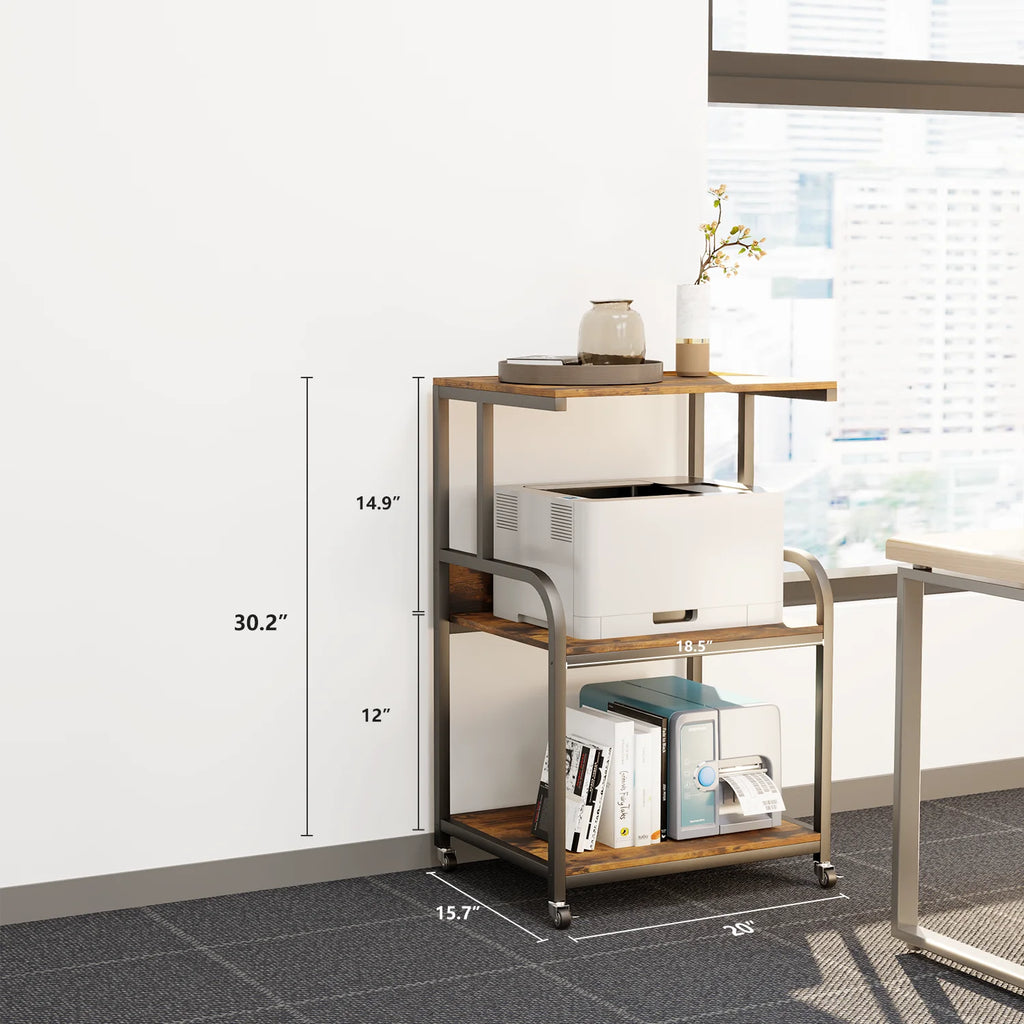 Large 3 Tier Printer Stand with Wheels L6552