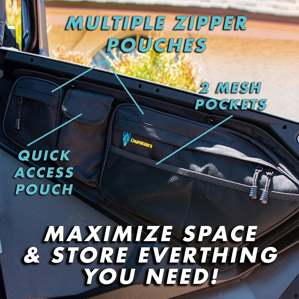 Front Left and Front Right Door Bags with Removable Knee Cushion V850