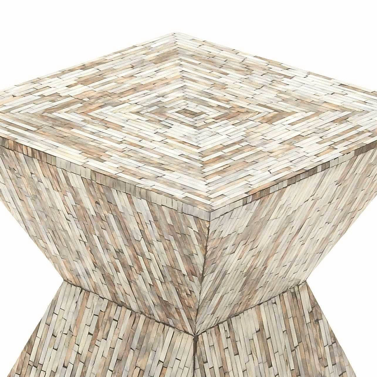 Wood Shell Inlay Accent Table L18142