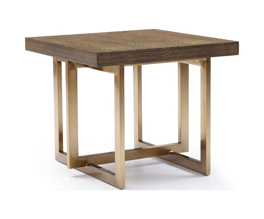 Modern Elm & Antique Brass End Table T292
