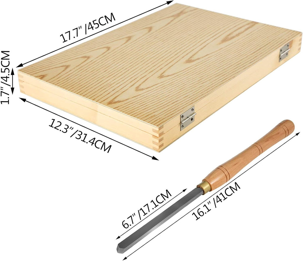 8 Pcs HSS Steel Wood Lathe Chisel Set with Wooden Storage Case U937986