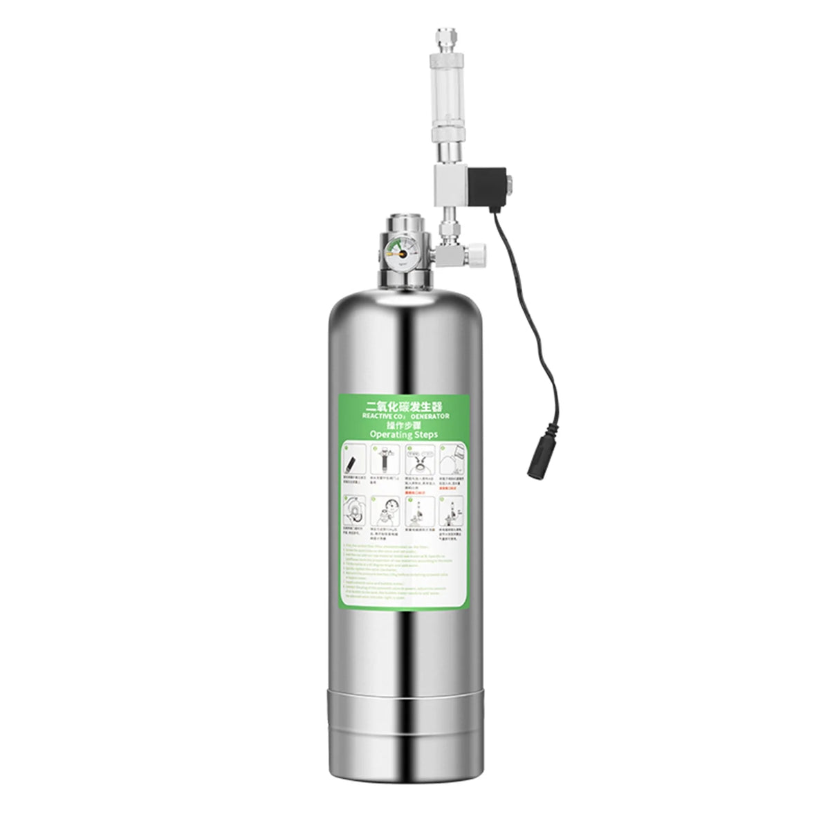 5L Stainless Steel CO2 Generator System Kit with Solenoid Valve Bubble Diffuser Q46208